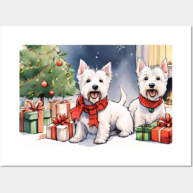 Christmas Westies Wall Art by Viper Unconvetional Concept